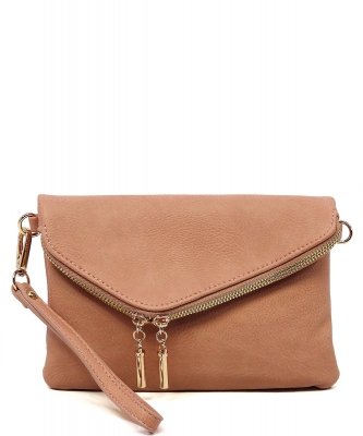 Fashion Envelope Foldover Clutch WU023 ROSEPINK